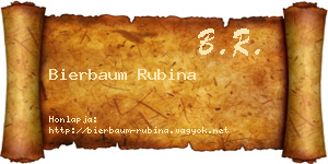 Bierbaum Rubina névjegykártya